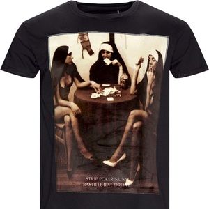 Bastille Rive Droite Icons Nuns Strip Poker Tshirt